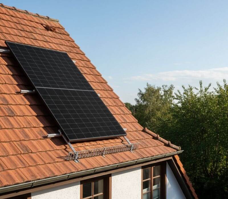 Aufdach-Unterkonstruktion für Solarmodule auf einem Satteldach